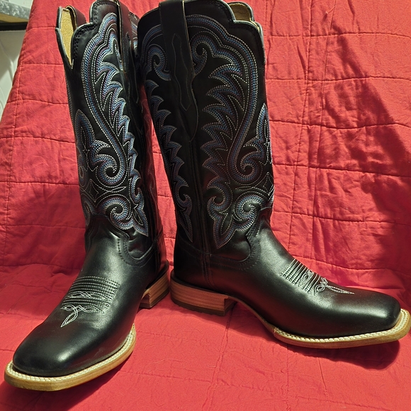 Durango Black With Teal And Purple Embroidered Heeled Boots - Picture 3 of 7